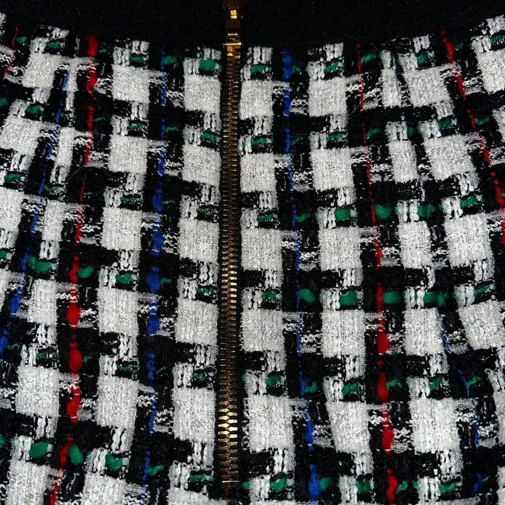 New Balmain Button Embellished Houndstooth Tweed Mini Skirt Size 40 - Picture 13 of 13